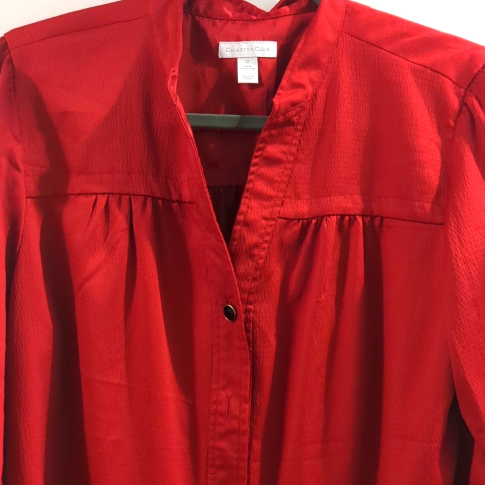 Red Button Shirt - Picture 2 of 4